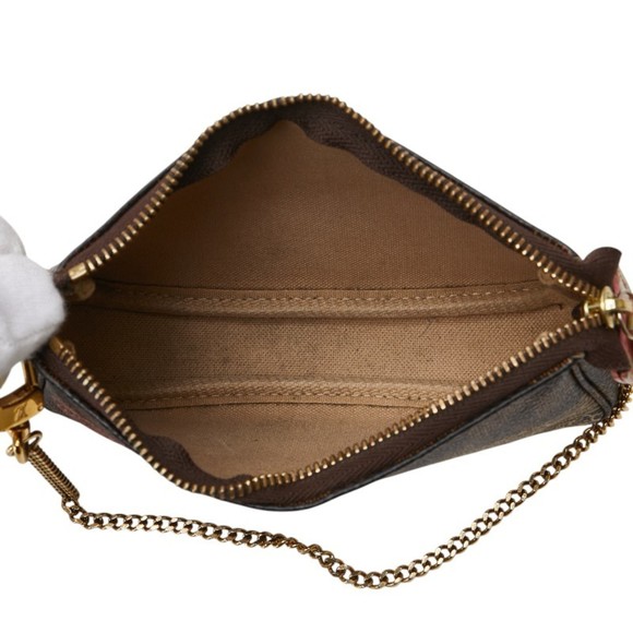 LOUIS VUITTON Authentic Brown Damier Leather Pochette Pouch - Picture 10 of 14